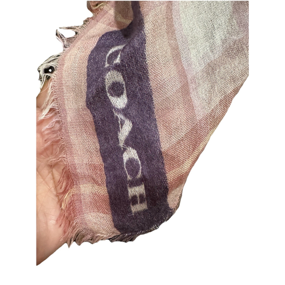 Coach Plaid Pink/ Purple/White Scarf/Shawl - Picture 4 of 9